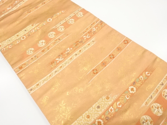 JAPANESE NAGOYA OBI / WOVEN FLORAL PLANTS